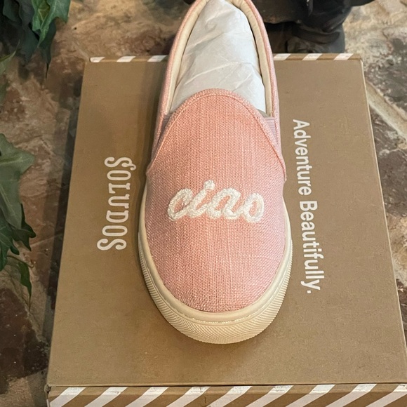 New!! Soludos Ciao Bella Slip-On Sneaker Dusty Rose - Picture 3 of 9